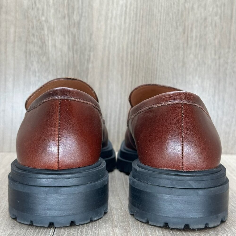 Madewell The Bradley Chunky Lugsole Loafer Women Sz 8 Leather Chunky Cherry Wood - Picture 5 of 13